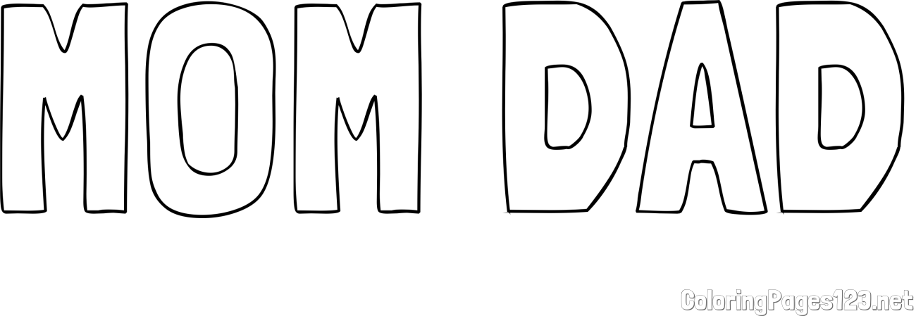 MOM DAD Coloring Page