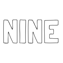 Online Created Coloring Page - NINE Coloring Page
