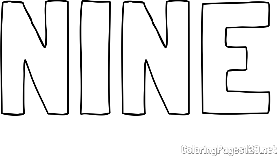 NINE Coloring Page