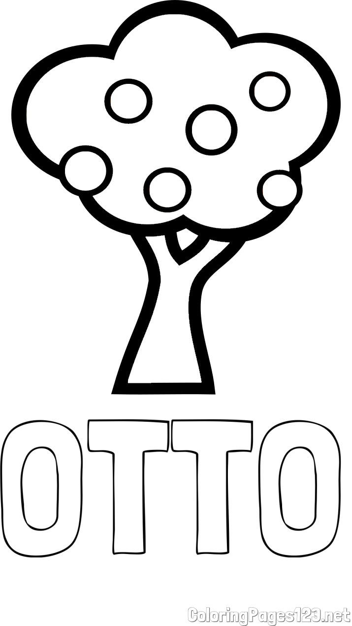 OTTO Coloring Page and Apple Tree Coloring Page