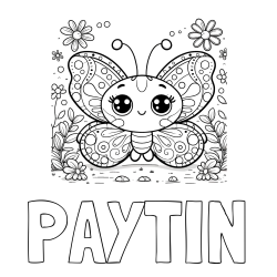 Online Created Coloring Page - PAYTIN Coloring Page and Cute Butterfly Coloring Page