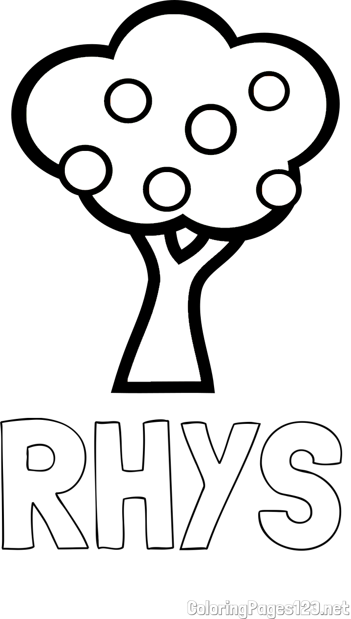 RHYS Coloring Page and Apple Tree Coloring Page