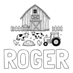 Online Created Coloring Page - ROGER Coloring Page and Kids Farm Coloring Page