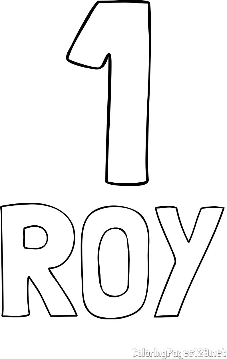 ROY Coloring Page and Coloring Page of Number One (1)