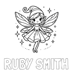 Online Created Coloring Page - RUBY SMITH Coloring Page and Children's Coloring Page of a Wonderful Fairy