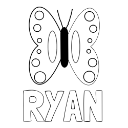 Online Created Coloring Page - RYAN Coloring Page and Easy Butterfly Coloring Page