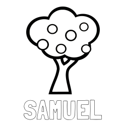 Online Created Coloring Page - SAMUEL Coloring Page and Apple Tree Coloring Page