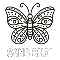 Online Created Coloring Page - SANG CHOI Coloring Page and Butterfly Coloring Page (Simple)