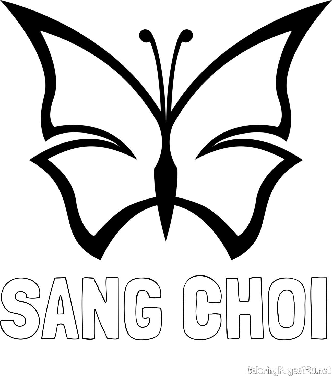 SANG CHOI Coloring Page and Easy Coloring Page of a Butterfly