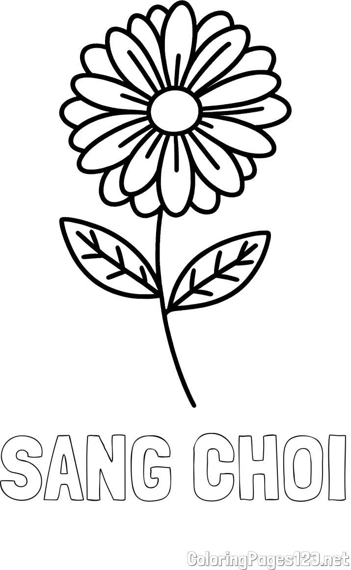 SANG CHOI Coloring Page and Flower Coloring Page