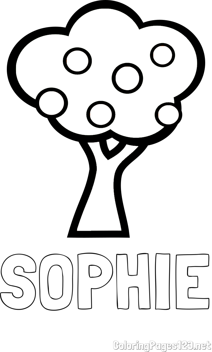 SOPHIE Coloring Page and Apple Tree Coloring Page