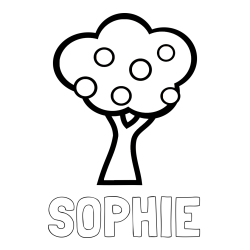 Online Created Coloring Page - SOPHIE Coloring Page and Apple Tree Coloring Page