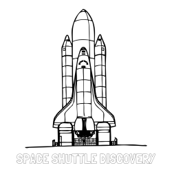 Online Created Coloring Page - SPACE SHUTTLE DISCOVERY Coloring Page and Space Shuttle Coloring Page