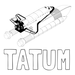 Online Created Coloring Page - TATUM Coloring Page and Space Shuttle Discovery Coloring Page