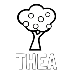 Online Created Coloring Page - THEA Coloring Page and Apple Tree Coloring Page