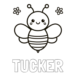 Online Created Coloring Page - TUCKER Coloring Page and Children's Bee Coloring Page