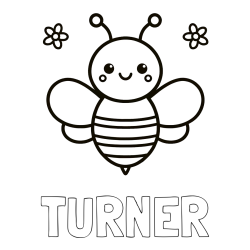 Online Created Coloring Page - TURNER Coloring Page and Children's Bee Coloring Page