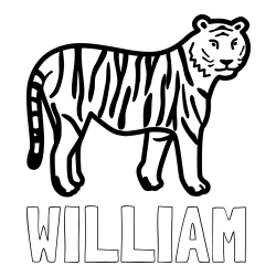 Online Created Coloring Page - WILLIAM Coloring Page and Easy Tiger Coloring Page