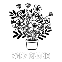 Online Created Coloring Page - YANY CHONG Coloring Page and Easy Flower Bouquet Coloring Page