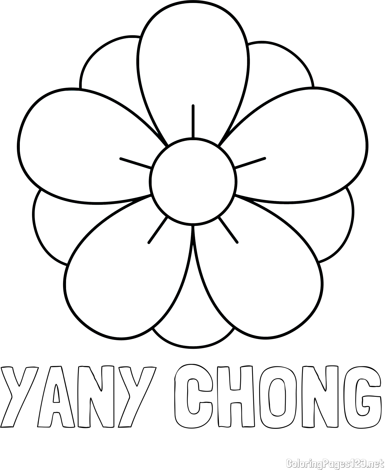 YANY CHONG Coloring Page and Flower Without Stem Coloring Page