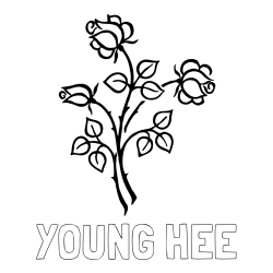Online Created Coloring Page - YOUNG HEE Coloring Page and Simple Roses Coloring Page