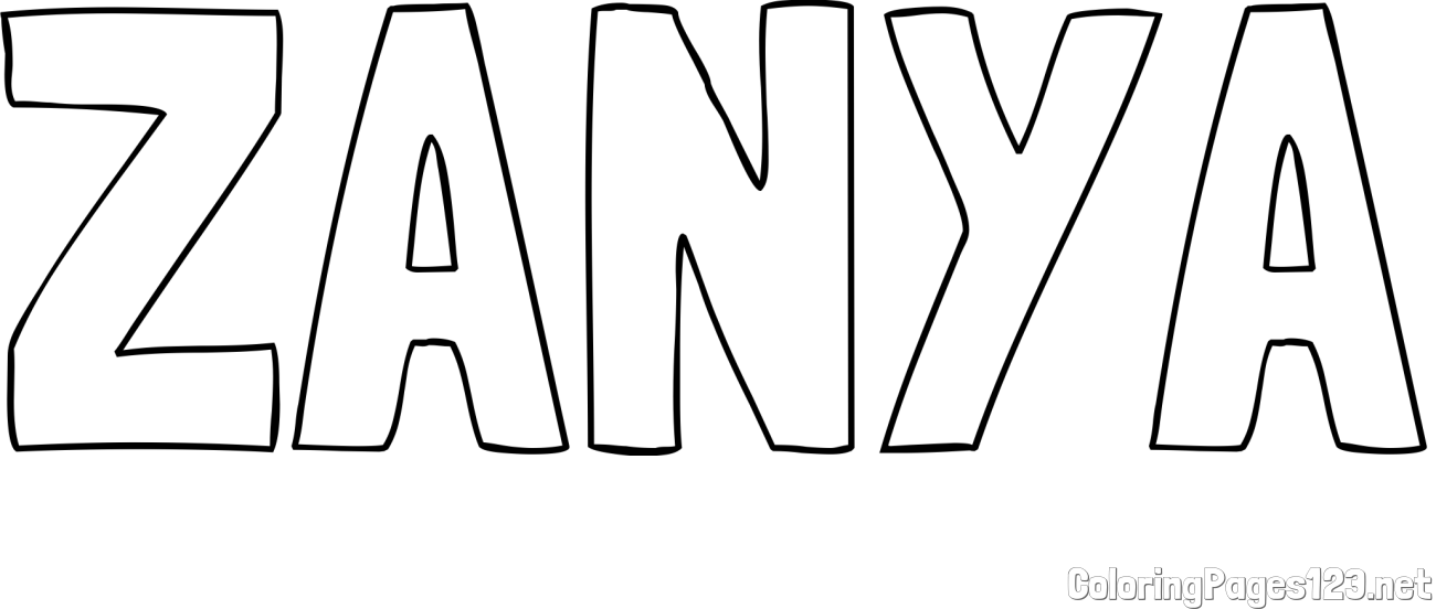 ZANYA Coloring Page