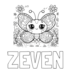 Online Created Coloring Page - ZEVEN Coloring Page and Cute Butterfly Coloring Page