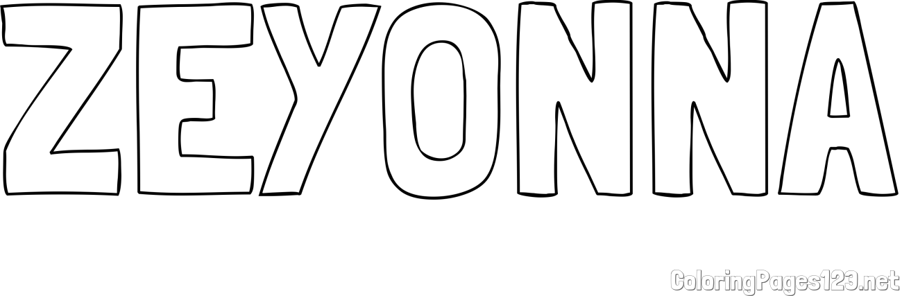 ZEYONNA Coloring Page