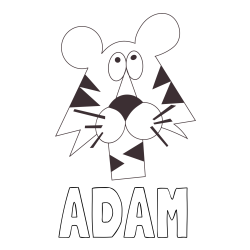 Online Created Coloring Page - ADAM Coloring Page and Funny Tiger Coloring Page