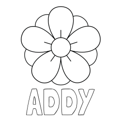 Online Created Coloring Page - ADDY Coloring Page and Flower Without Stem Coloring Page