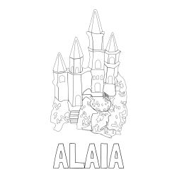 Online Created Coloring Page - ALAIA Coloring Page and Abstract Castle Coloring Page - Simple Yet Detailed