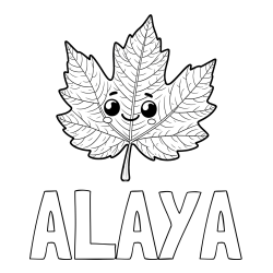 Online Created Coloring Page - ALAYA Coloring Page and Smiling Leaf Coloring Page for Kids
