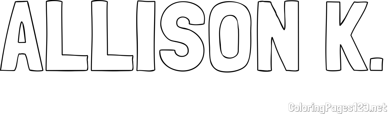 ALLISON K. Coloring Page