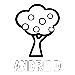 Online Created Coloring Page - ANDRE D Coloring Page and Apple Tree Coloring Page