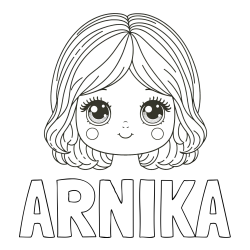 Online Created Coloring Page - ARNIKA Coloring Page and Cute Girl Face Coloring Page