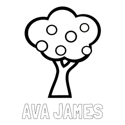 Online Created Coloring Page - AVA JAMES Coloring Page and Apple Tree Coloring Page
