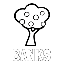 Online Created Coloring Page - BANKS Coloring Page and Apple Tree Coloring Page
