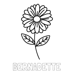 Online Created Coloring Page - BERNADETTE Coloring Page and Flower Coloring Page