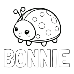 Online Created Coloring Page - BONNIE Coloring Page and Smiling Ladybug Coloring Page