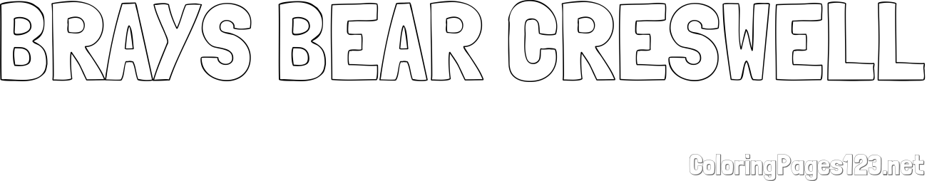 BRAYS BEAR CRESWELL Coloring Page