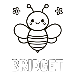Online Created Coloring Page - BRIDGET Coloring Page and Children's Bee Coloring Page