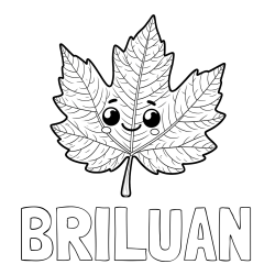 Online Created Coloring Page - BRILUAN Coloring Page and Smiling Leaf Coloring Page for Kids