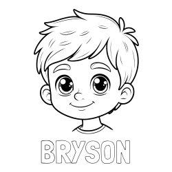 Online Created Coloring Page - BRYSON Coloring Page and Boy Face Coloring Page