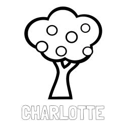 Online Created Coloring Page - CHARLOTTE Coloring Page and Apple Tree Coloring Page