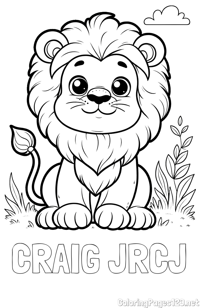 CRAIG JR-CJ Coloring Page and Cute Baby Lion Coloring Page