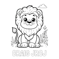 Online Created Coloring Page - CRAIG JR-CJ Coloring Page and Cute Baby Lion Coloring Page