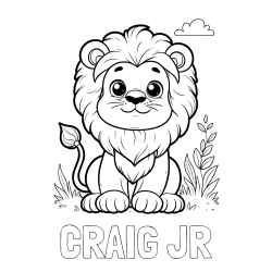 Online Created Coloring Page - CRAIG JR Coloring Page and Cute Baby Lion Coloring Page