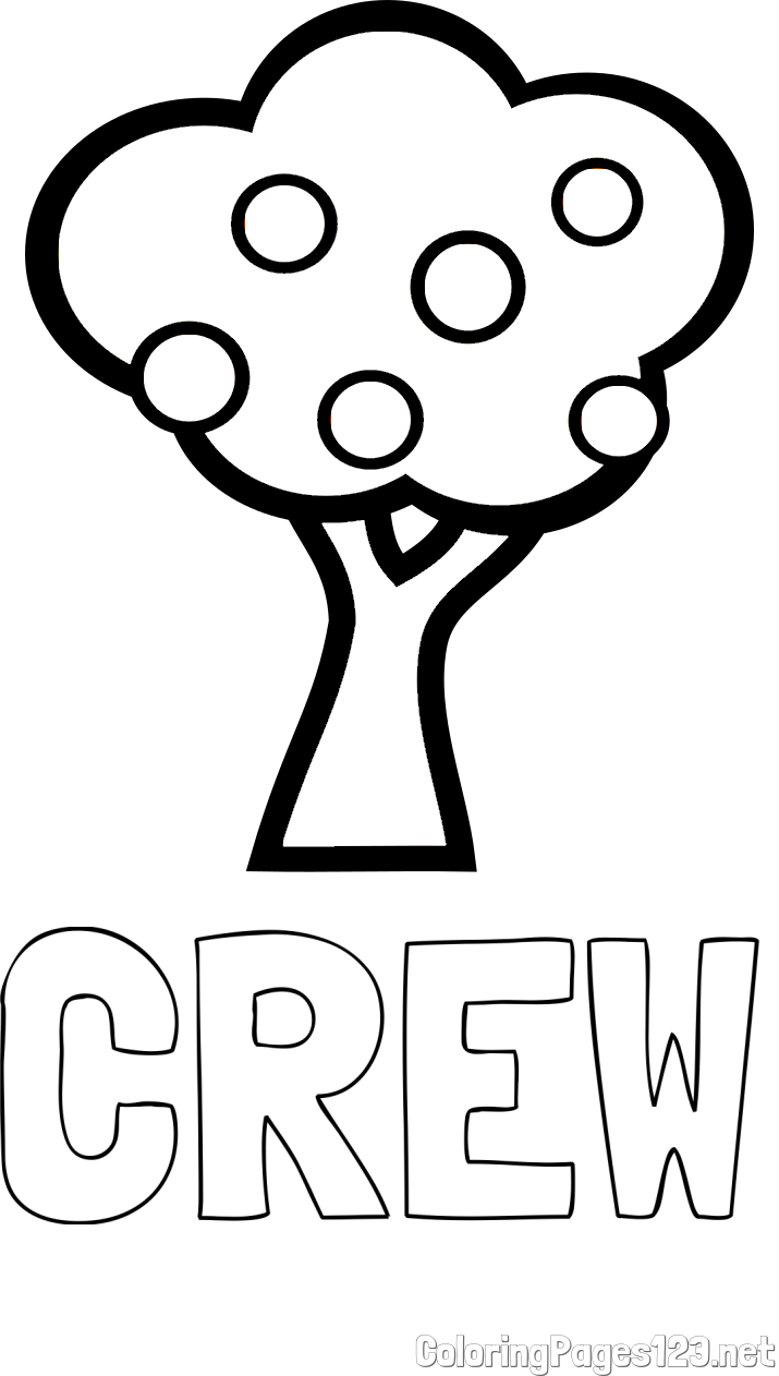 CREW Coloring Page and Apple Tree Coloring Page