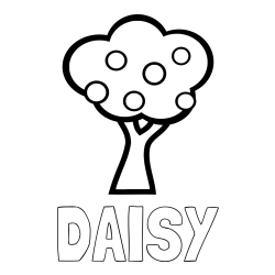 Online Created Coloring Page - DAISY Coloring Page and Apple Tree Coloring Page