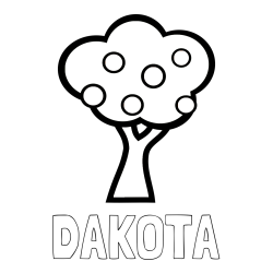 Online Created Coloring Page - DAKOTA Coloring Page and Apple Tree Coloring Page
